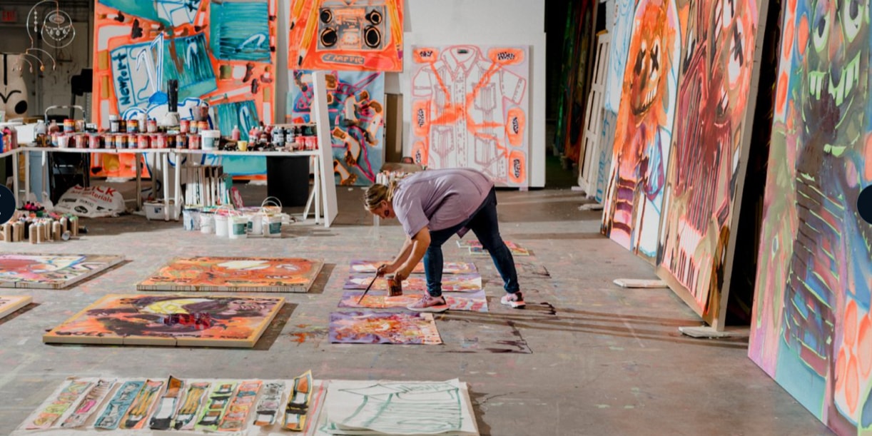 katherine bernhardt feature interview spotlight david zwirner exhibition pokemon paintings