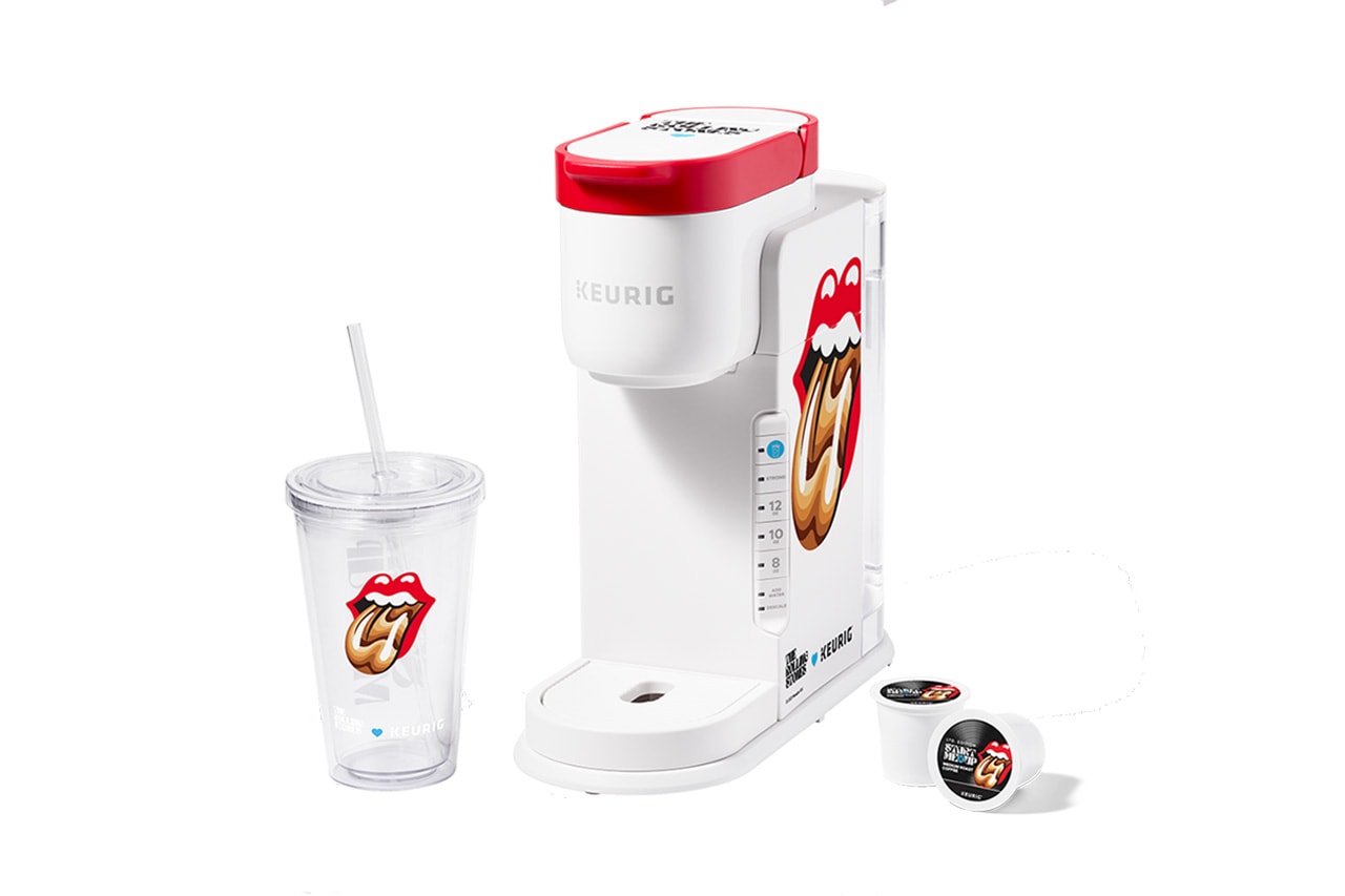 Keurig and The Rolling Stones Launch Ice Coffee Kit brewer tumbler cup red white black brown
