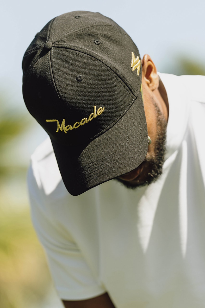 Macade Tap Brice Butler For Limited Edition Capsule hoodie bucket hat cargo pants knit shirt polo black white red gold 
