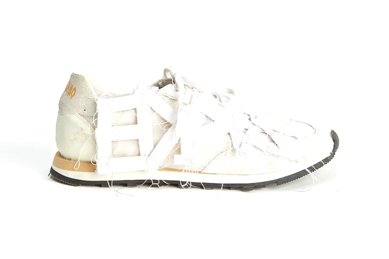 Luca Magliano Spring Summer 2023 SS23 Elastic Edipus Sneakers White Retro Calf Leather Made in Italy Emerging Designer Footwear