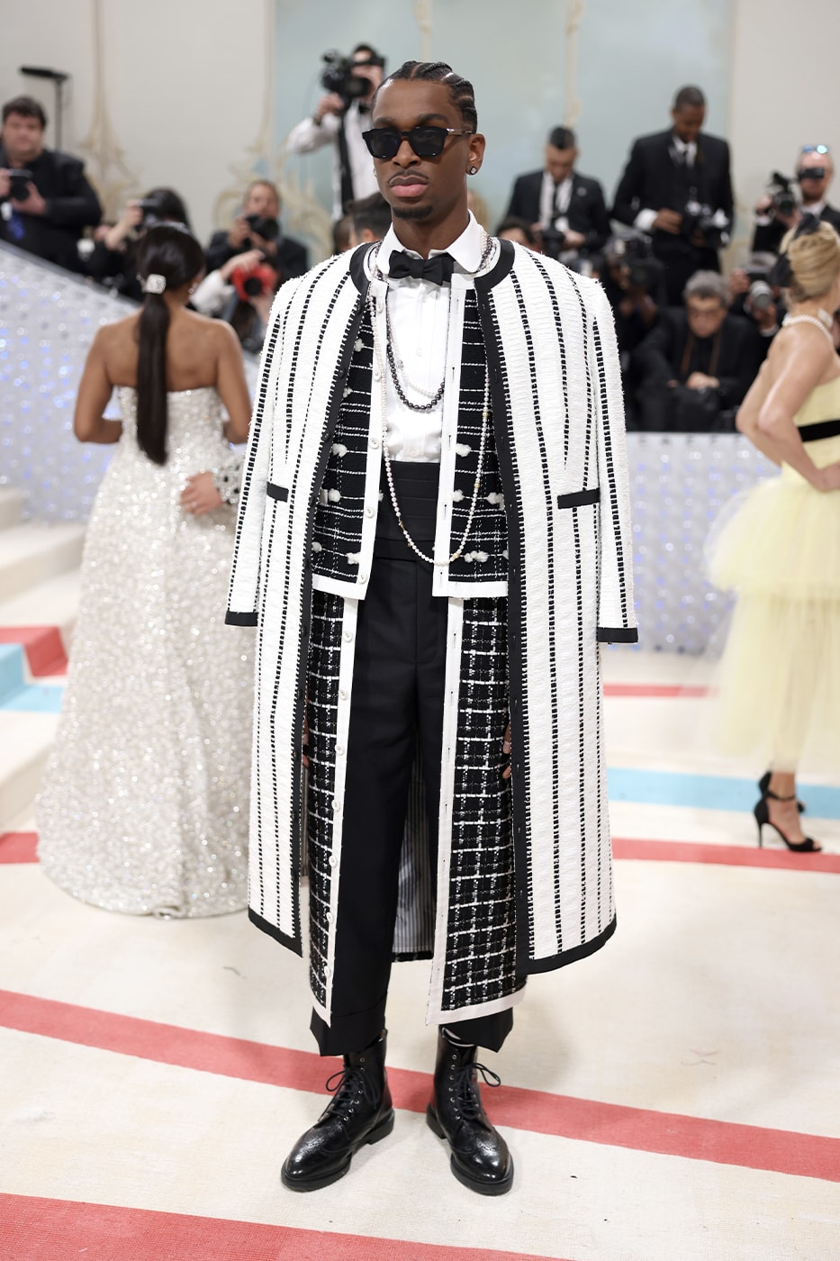 Most Talked About Moments at Met Gala 2023 Karl Lagerfeld: A Line of Beauty biggest fits jared leto lil nas x cardi b simu liu choupette fendi chanel nicole kidman key huay quan michelle yeoh lilly collins bad bunny kendall jenner kylie jenner