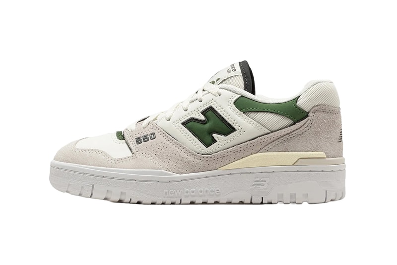 Pine Green Leather And Suede Cameo On This New Balance 550 - Sneaker News