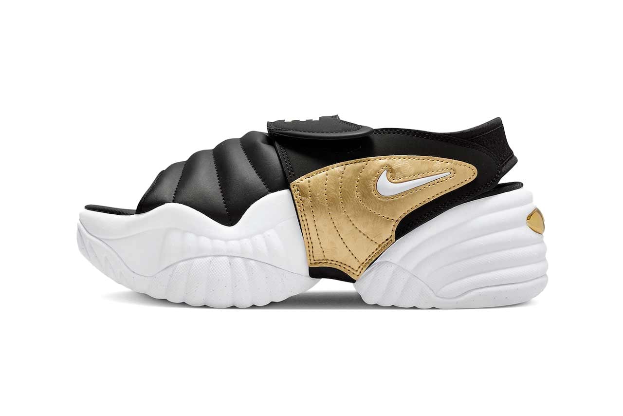 Nike Air Adjust Force Sandal Sneaker Shoes Trainers Footwear Fashion Style Streetwear Swoosh Just Do It White Black "Metallic Gold"