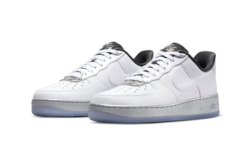 First Look at the Nike Air Force 1 Low "White Chrome" DX6764-100 WHITE/WHITE-METALLIC SILVER-BLACK af1 low tops staple sneakers swoosh basic white sneakers iterations