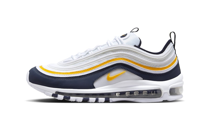 Official Look at the Nike Air Max 97 "Michigan" 921826-110 release info sneakers wardrobe staples white navy