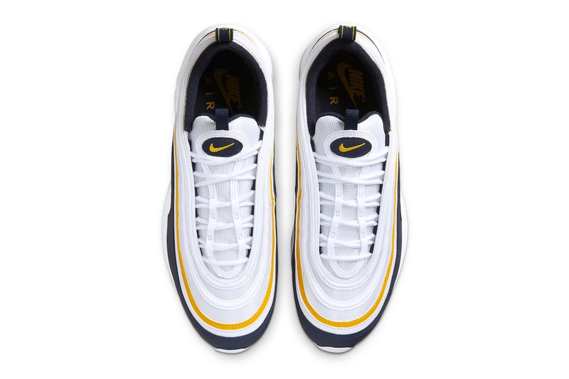 Official Look at the Nike Air Max 97 "Michigan" 921826-110 release info sneakers wardrobe staples white navy