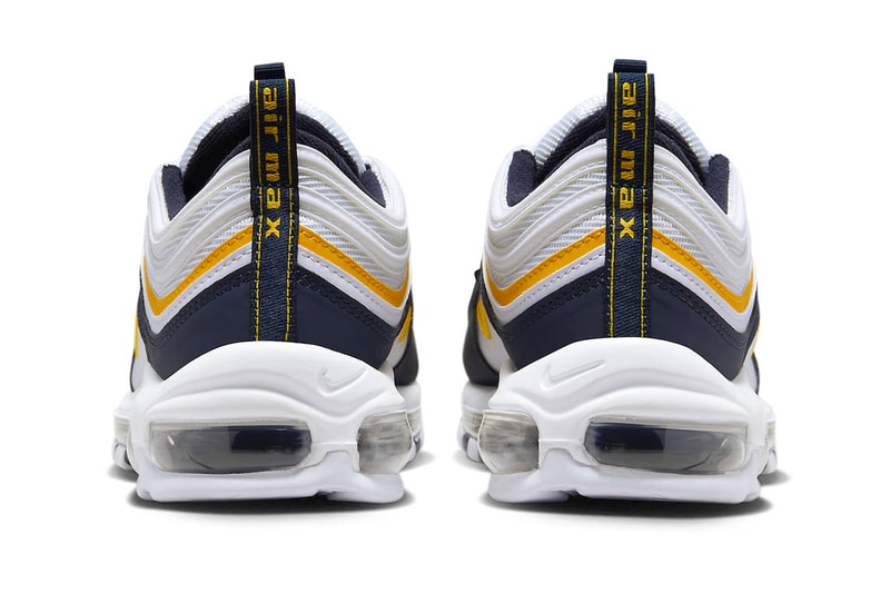 Official Look at the Nike Air Max 97 "Michigan" 921826-110 release info sneakers wardrobe staples white navy