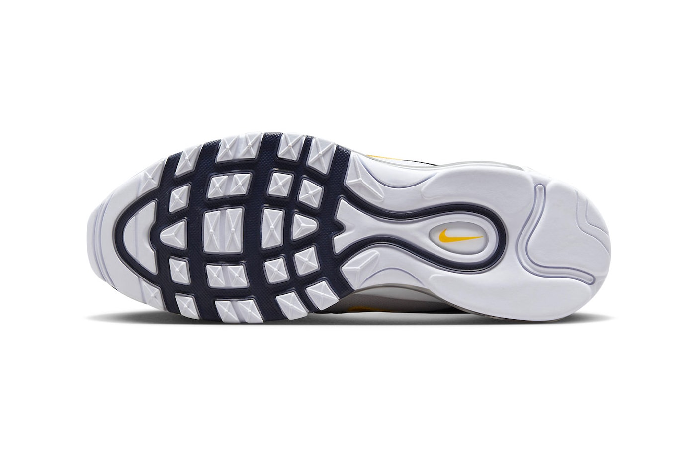 Official Look at the Nike Air Max 97 "Michigan" 921826-110 release info sneakers wardrobe staples white navy