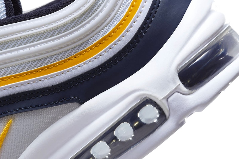 Official Look at the Nike Air Max 97 "Michigan" 921826-110 release info sneakers wardrobe staples white navy