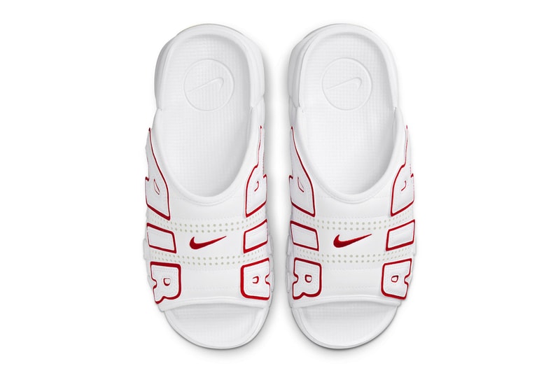 Nike Air More Uptempo Slide Arrive in "White/Red" FD9884-100 summer beach sandals basketball air jordan michael jordan