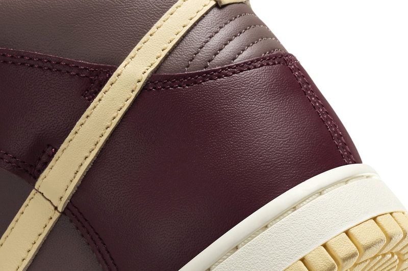 Official Look at the Nike Dunk High "Plum Eclipse" DD1869-202 Plum Eclipse/Pale Vanilla-Night Maroon high top basketball shoes swoosh