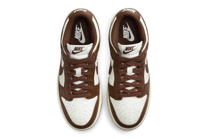 Official Look at the Nike Dunk Low "Cacao Wow" DD1503-124 Sail/Cacao Wow-Coconut Milk release info brown low tops swoosh basic shoes sneakers