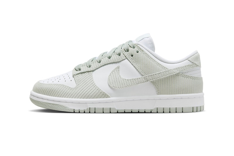 Official Look at the Nike Dunk Low "Grey Corduroy" FN7658-100 fall 2023 low top swoosh sneakers footwear
