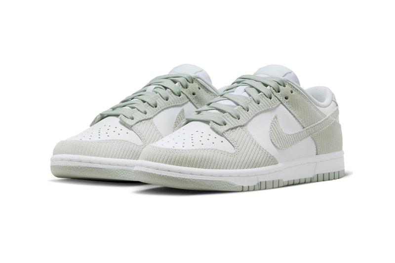 Official Look at the Nike Dunk Low "Grey Corduroy" FN7658-100 fall 2023 low top swoosh sneakers footwear