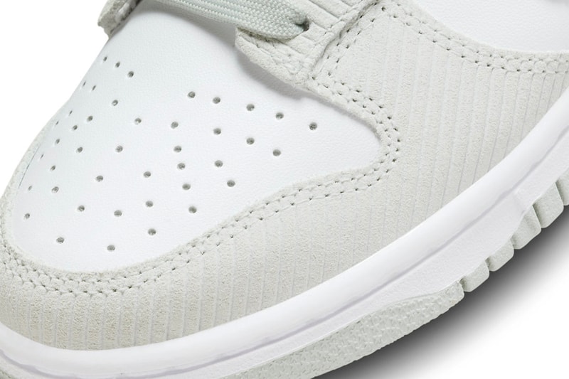 Official Look at the Nike Dunk Low "Grey Corduroy" FN7658-100 fall 2023 low top swoosh sneakers footwear