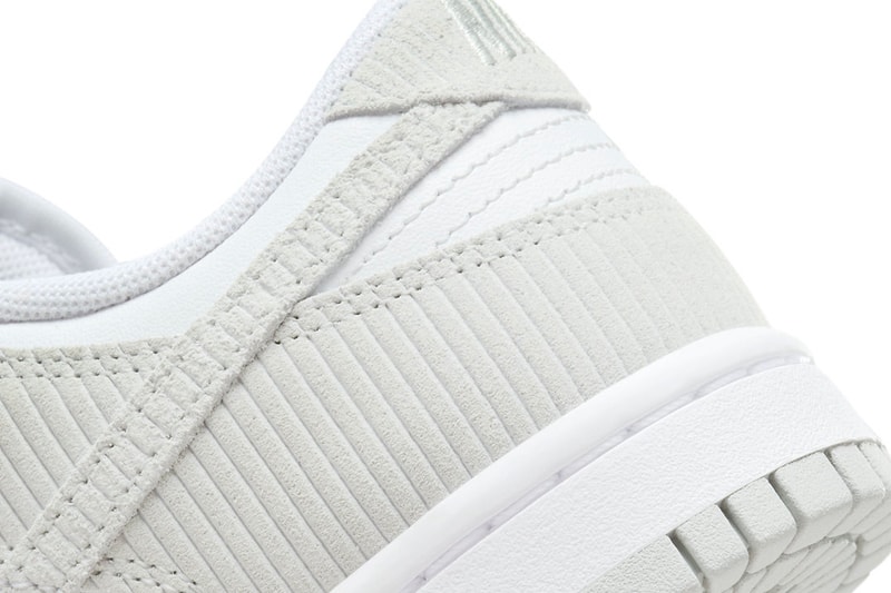 Official Look at the Nike Dunk Low "Grey Corduroy" FN7658-100 fall 2023 low top swoosh sneakers footwear