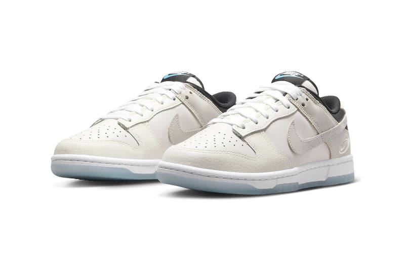 Nike Dunk Low Receives a "Supersonic" Treatment FN7646-030 White/Igloo-Black-Neutral Grey release info classic white shoes low tops swoosh air force 1 alternatives