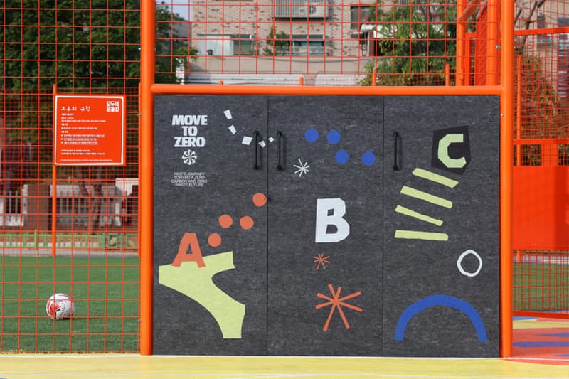 Nike Creates a "Playground for All" in Seoul swoosh playground carbon neutraliry social responsibility running track basketball court football field