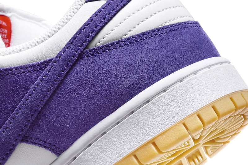 Official Look at the Nike SB Dunk Low "Court Purple" DV5464-500 Court Purple/Court Purple-White-Gum Light Brown low top los angeles lakers colors 
