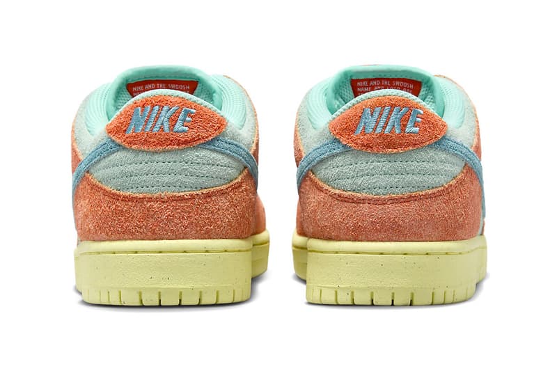 Official Look at the Nike SB Dunk Low "Orange/Noise Aqua" Orange/Noise Aqua-Emerald Rise-Lemon Chiffon V5429-800 release info fall 2023