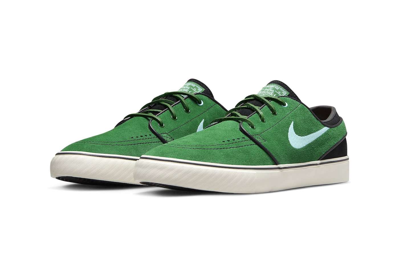 Nike SB Janoski OG+ Surfaces in "Going Green" DV5475-300 Gorge Green/Copa-Action Green-Bright Cactus-Enamel Green-Black skate shoes nike swosh low top
