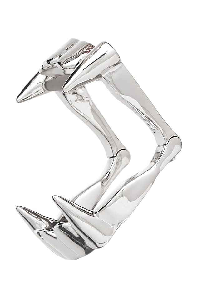 Raf Simons Spring Summer 2023 Runway Jewellery Jewelry Vampire Fangs Cuff Bracelet Necklace Silver Gold