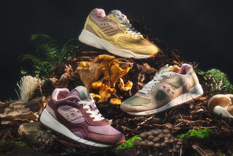 Saucony Originals Mushroom Pack Spring Summer 2023 3D G.R.I.D. Hurricane Shadow 5000 Shadow 6000 Hyphalite Sustainability
