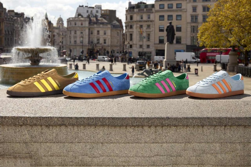 size? London adidas Three Stripe Fashion Shoes Trainers UK Exclusive Oxford Circus Three Stripe Shopping High Street Blue Orange