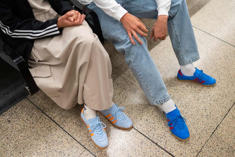 size? London adidas Three Stripe Fashion Shoes Trainers UK Exclusive Oxford Circus Three Stripe Shopping High Street Blue Orange