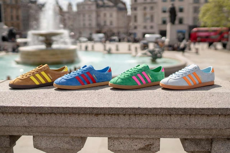 size? London adidas Three Stripe Fashion Shoes Trainers UK Exclusive Oxford Circus Three Stripe Shopping High Street Blue Orange