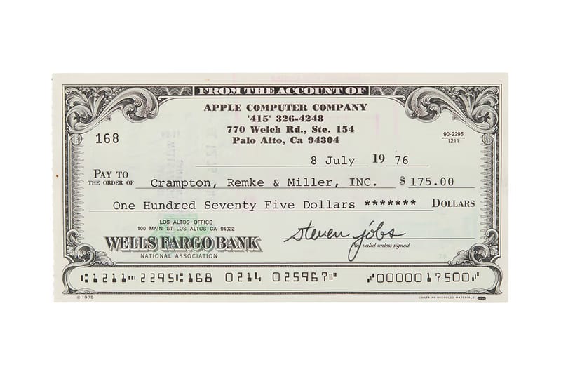 Steve Jobs Signed Check Auctions for $107,000 USD