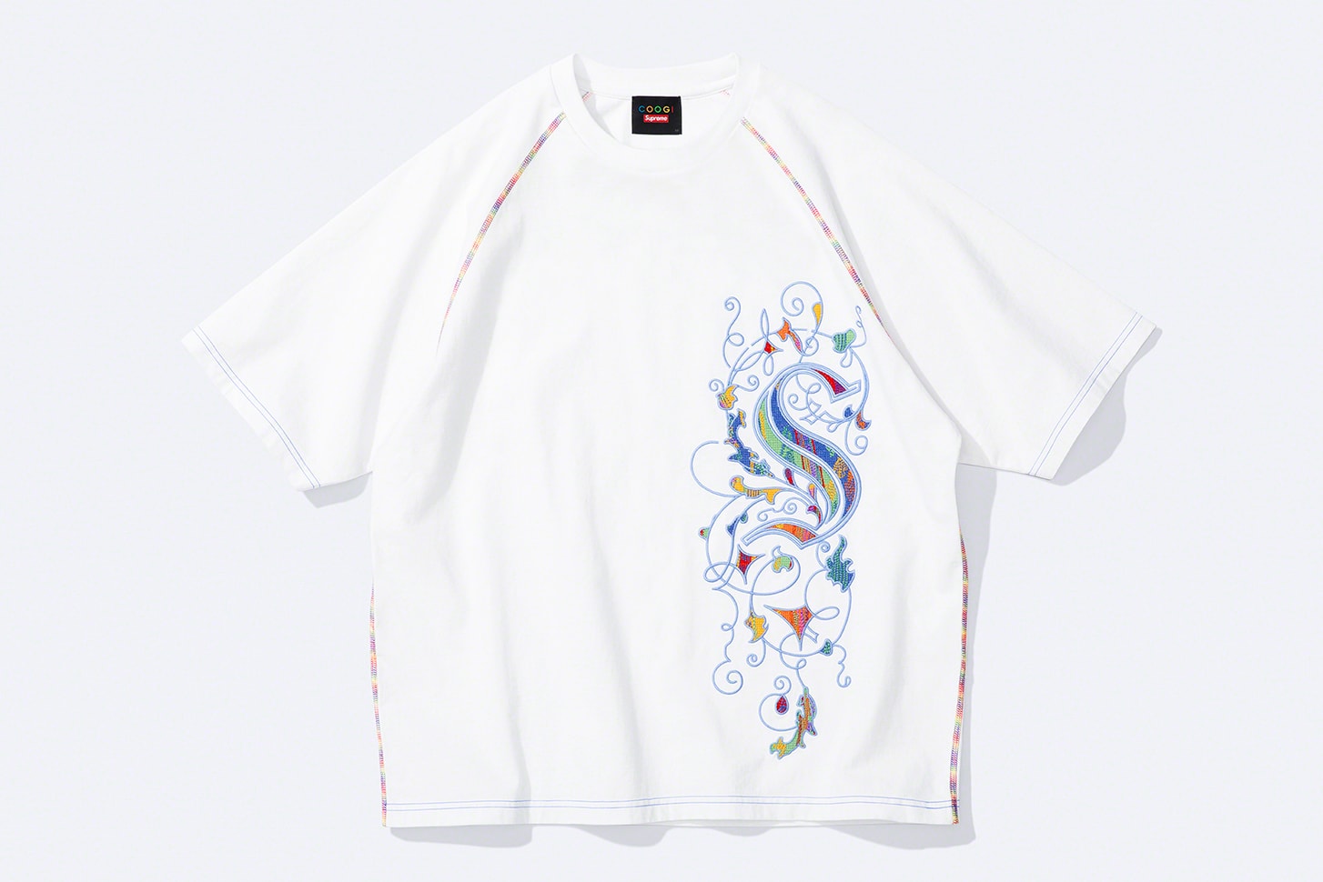 T-shirt Louis Vuitton x Supreme White size S International in