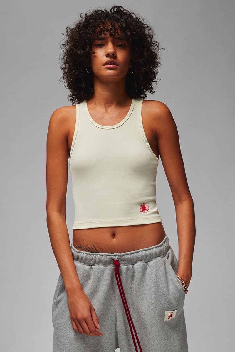 teyana taylor jordan brand collection release date info store list buying guide photos price varsity jacket jumpsuit sweatpants mesh tee beanie tank top 