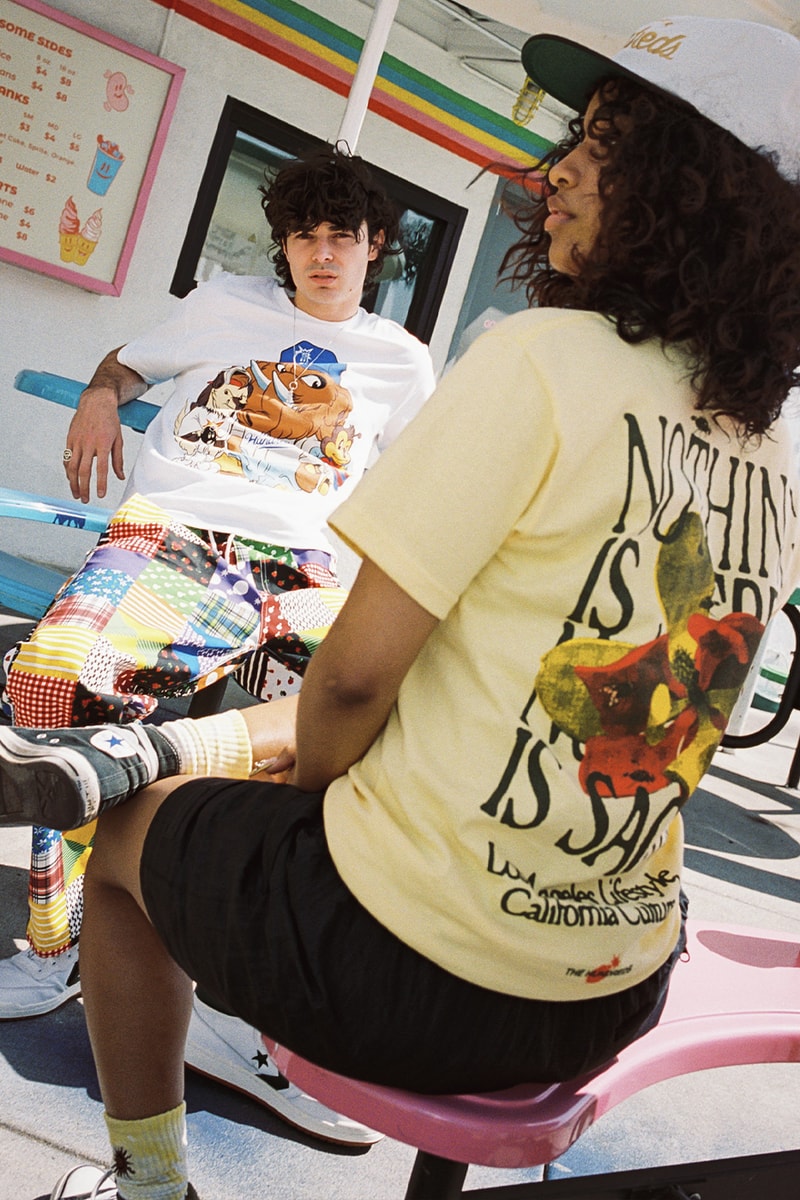 The Hundreds Drops Summer 2023 Collection graphic t-shirts early 2000s streetwear bold all over prints hawaiian shirts camo prints