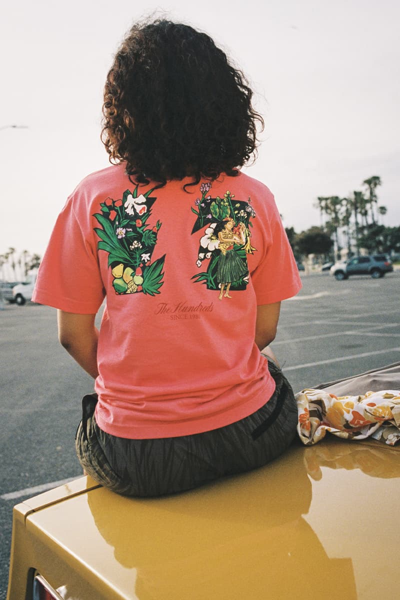 The Hundreds Drops Summer 2023 Collection graphic t-shirts early 2000s streetwear bold all over prints hawaiian shirts camo prints