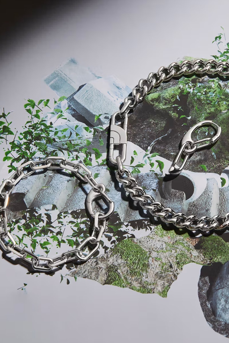 The North Face Launches First Ever Jewelry Collection collaboration maria black necklace bracelet earring carabiner clip release info date price