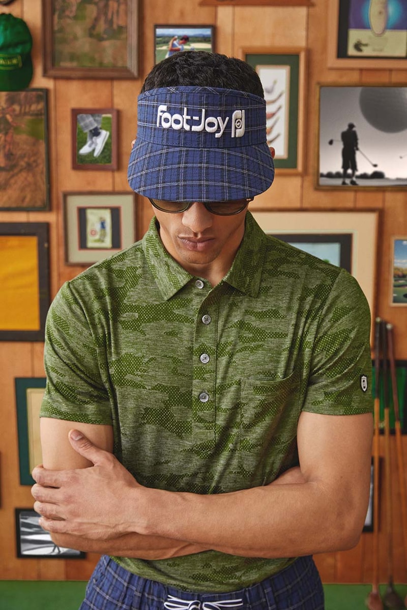 todd snyder footjoy golf collection premiere series wilcox field polo trousers hat visor sweater cardigan