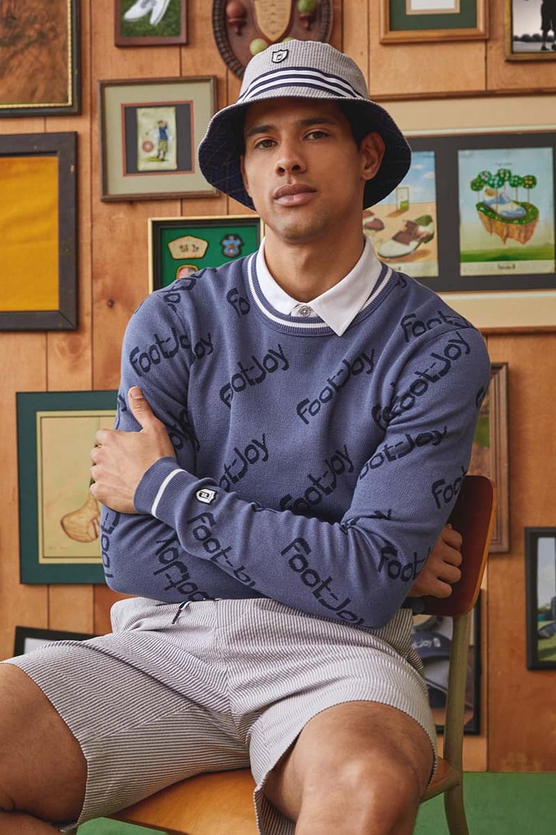 todd snyder footjoy golf collection premiere series wilcox field polo trousers hat visor sweater cardigan