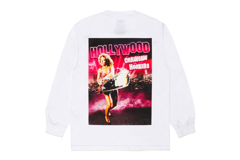 WACKO MARIA Releases Capsule Inspired By '80s Horror Film 'Hollywood Chainsaw Hookers' release info american black comedy slasher film fred olen ray gunnar hanse linnea quigley