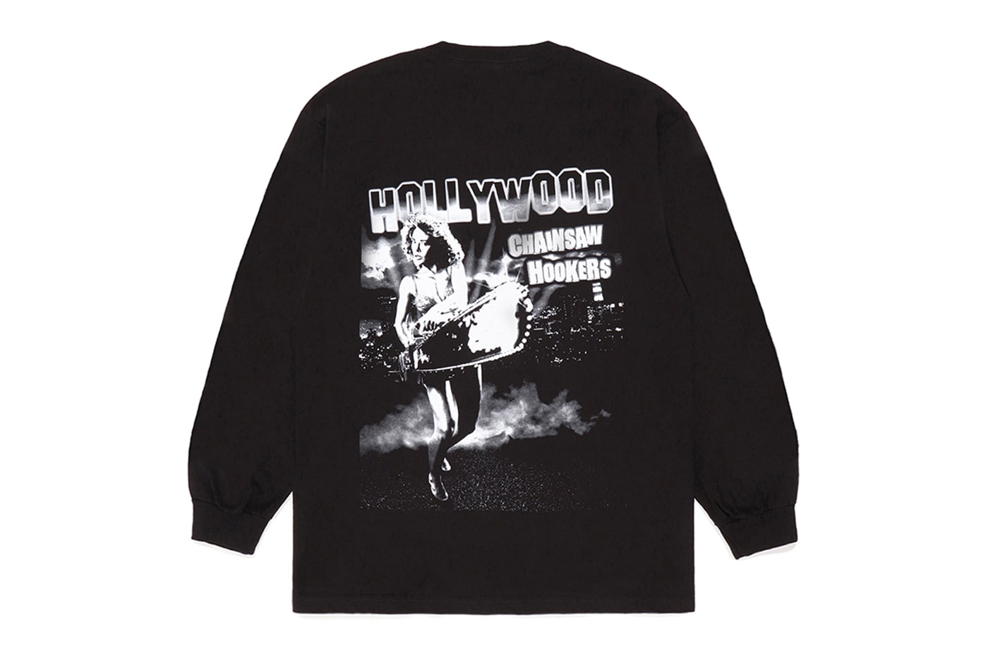 WACKO MARIA Releases Capsule Inspired By '80s Horror Film 'Hollywood Chainsaw Hookers' release info american black comedy slasher film fred olen ray gunnar hanse linnea quigley