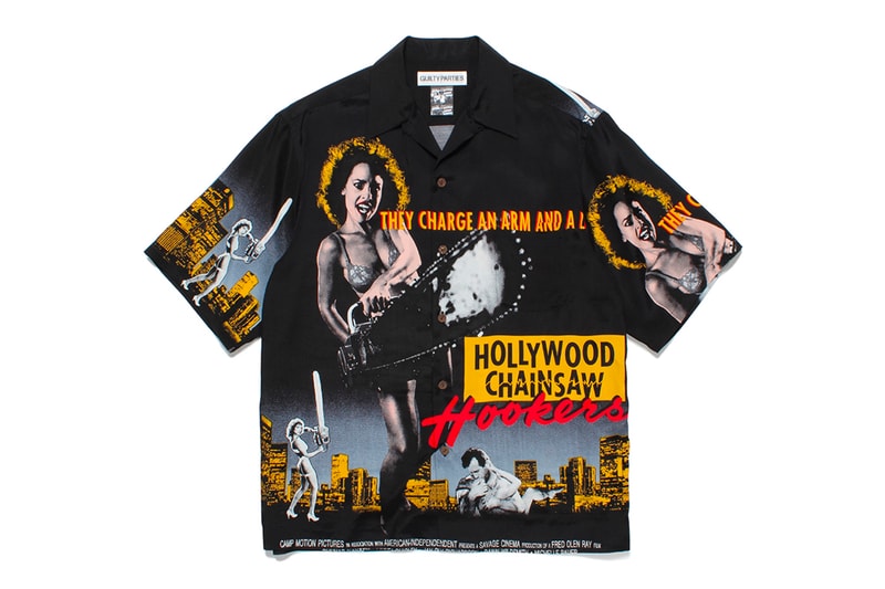 WACKO MARIA Releases Capsule Inspired By '80s Horror Film 'Hollywood Chainsaw Hookers' release info american black comedy slasher film fred olen ray gunnar hanse linnea quigley