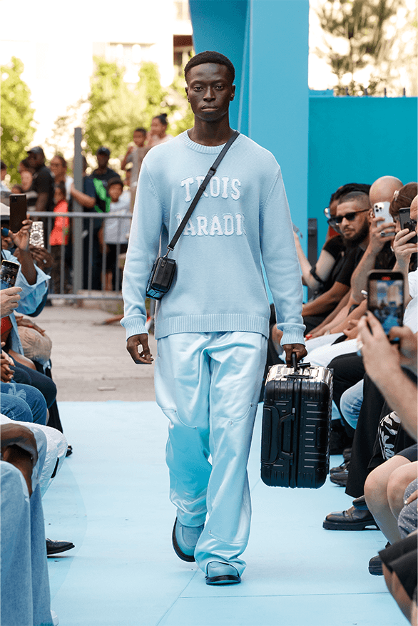 3.PARADIS Spring Summer 2024 Paris Fashion Week menswear womenswear runway show debut rimowa Emeric Tchatchoa 