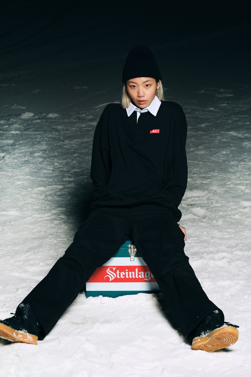 Steinlager Huffer Winter Collaboration Collection jacket beanie t-shirt long sleeve blue red black