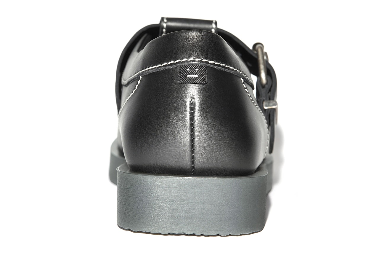 Acne Studios Mens Mary Jane Shoes Black Leather Buckle Khaki Beige Nubuck Release Information 