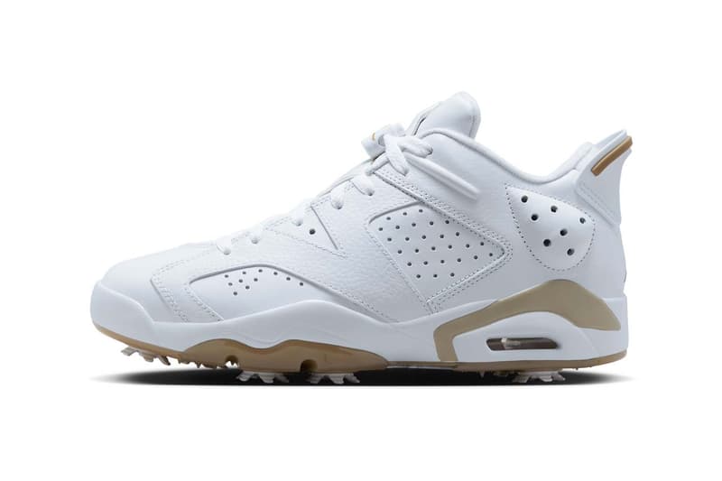 Air Jordan 6 Low Hits the Links in "White/Khaki" DV1376-100 Release Info golf shoes dj khaled jordan brand michael jordan green golf course golf shoes nike swoosh clean white