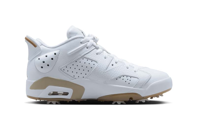 Air Jordan 6 Low Hits the Links in "White/Khaki" DV1376-100 Release Info golf shoes dj khaled jordan brand michael jordan green golf course golf shoes nike swoosh clean white