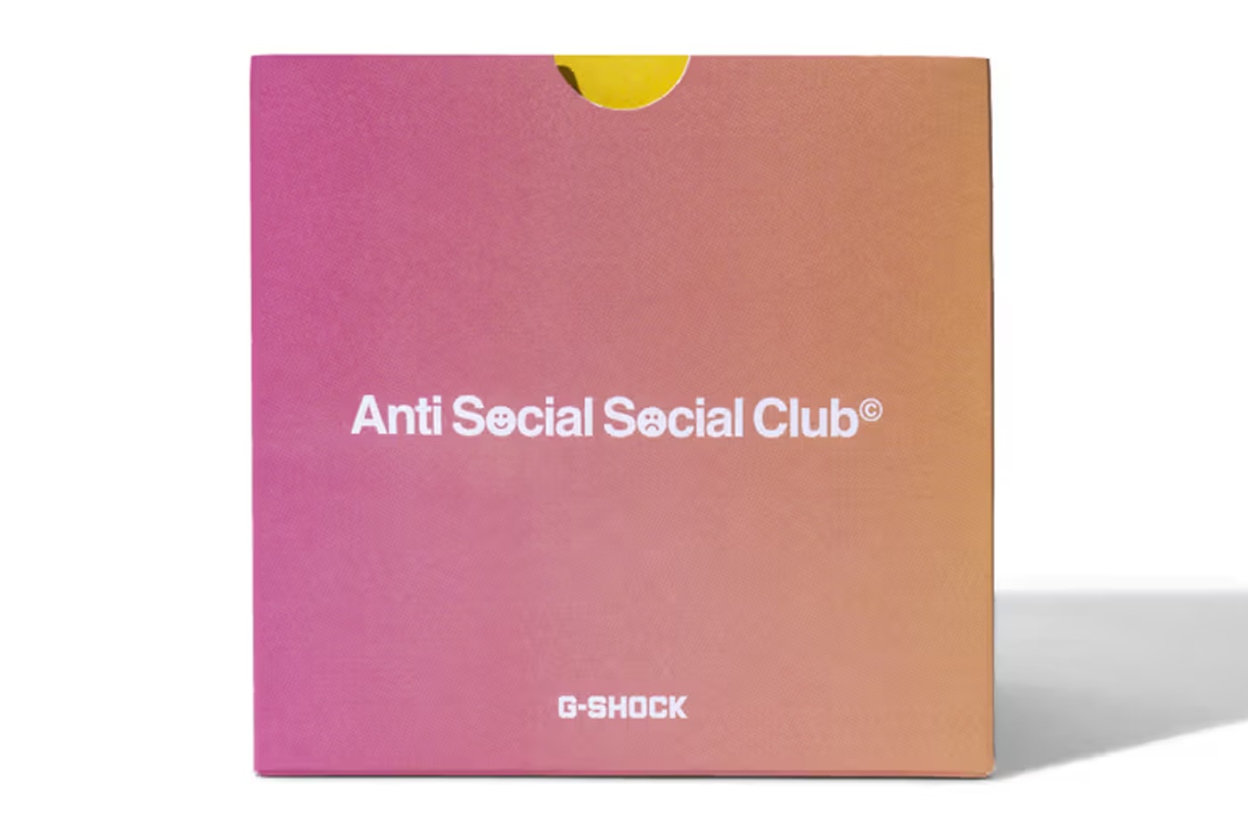 g shock taps anti social social club for casio model watch summer branding trademark pink to yellow gradient time classic timeless collection autumn winter 2023