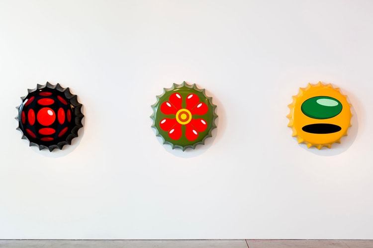 Ben Sanders' Giant Bottle Cap Artworks Take Over Marta Gallery