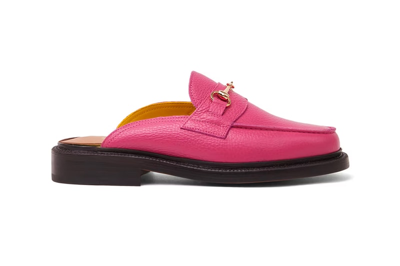 Beya Two-Tone Leather Loafers, Black/Pink