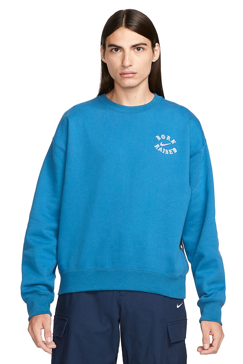 born x raised x nike sb crewneck blue pink release date info store list buying guide photos price